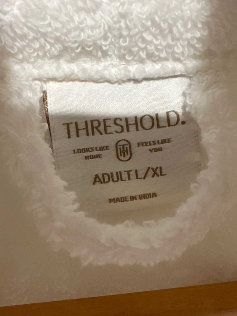 Threshold White Plush Bath Robe